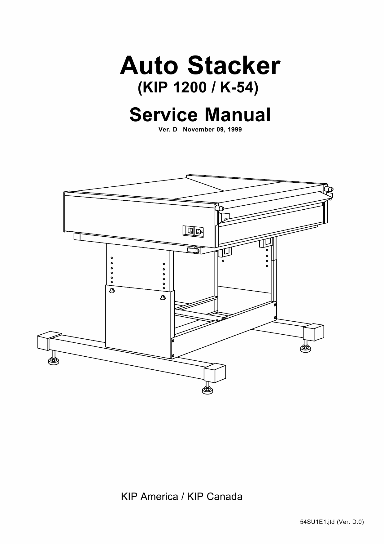 KIP 1200 K-54 Auto-Stacker Parts and Service Manual-1